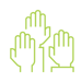 Icon of Three Hands Raised Borrowers Protections
